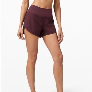 Lululemon Speed Up Short 4" Size 8 Tall Burgundy